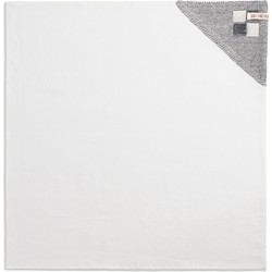 Knit Factory Linnen Theedoek - Poleerdoek - Keuken Droogdoek Block - Ecru/Med Grey - 65x65 cm