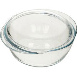 Pyrex ronde glazen ovenschaal met deksel - 2,1 liter - 22 x 13 x 5 cm - Ovenschalen