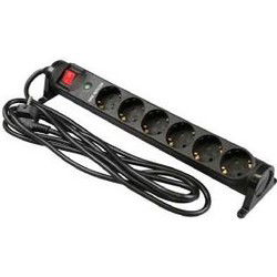 VB 61058 Draai Tafelcontactdoos 6-Voudig 3x1,5 3M + Schakelaar Monteerbaar