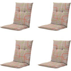 Madison -  Tuinstoelkussen Lage Rug Joah terra - Ca. 105x50 cm - Set van 4