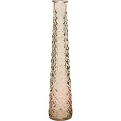 Vaas/bloemenvaas van gerecycled glas - D7 x H32 cm - transparant bruin - Vazen