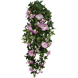 Mica Decorations Kunstplant - Petunia - groen met lichtroze - 80 cm - Kunstplanten
