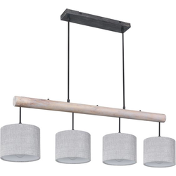 Industriële hanglamp Roger - L:102cm - E27 - Metaal - Zwart