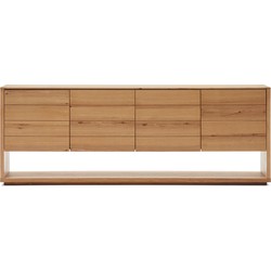 Kave Home - Alguema dressoir 4 deuren in eiken fineer met natuurlijke afwerking 200 x 74 cm