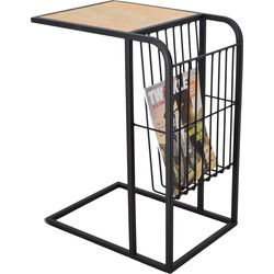 LOFT42 Woody Bijzettafel met tijdschriftenbak zwart - Metaal - Mangohout