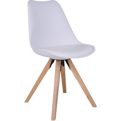 Bergen Dining Chair - Chair in white with natural wood legs - set of 2