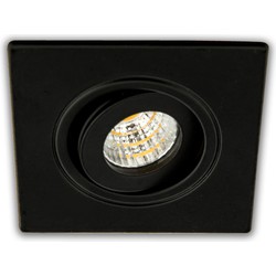 Groenovatie Inbouwspot LED 3W, Vierkant, Kantelbaar, Aluminium, Dimbaar, Zwart