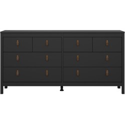 Dubbele ladekast met 8 lades matzwart B159,6 cm  BARCELONE