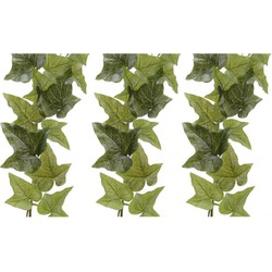 3x Groene Hedera Helix klimop hangplant kunstplanten 180 cm - Kunstplanten