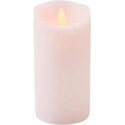1x LED kaars/stompkaars roze met dansvlam 15 cm - LED kaarsen