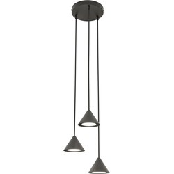 minimalistische hanglamp De angelis Zwart 3-lichts  - Ø20cm