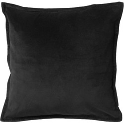 Dutch Decor CAITH - Sierkussen 50x50 cm - 100% katoen velvet - Raven - zwart - Dutch Decor