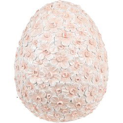 Clayre & Eef Decoratie Beeld Ei Rood Zwart Kunststof Bloemen