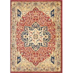 Safavieh Traditioneel Geweven Binnenvloerkleed, Austin Collectie, AUS1590, in Rood & Creme, 122 X 170 cm