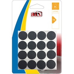 Artex Meubelviltjes/antislip - zwart - 16x - rubber - rond - 2,2 cm - Meubelviltjes