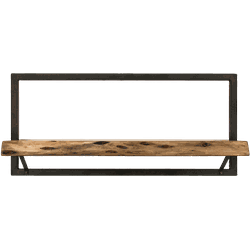 Wandplank Levels Live Edge - 70x32 cm - acacia/ijzer