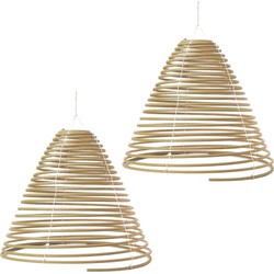 Citronella wierookstokjes - 2x - spiraal - hangend - 22 branduren - citrusgeur - Wierookstokjes