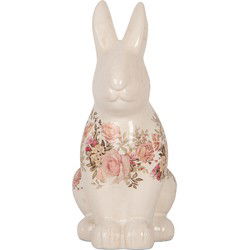 Clayre & Eef Decoratie Beeld Konijn Beige Keramiek