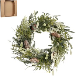 House of Seasons Alva Kerstkrans - Ø40 cm - Groen