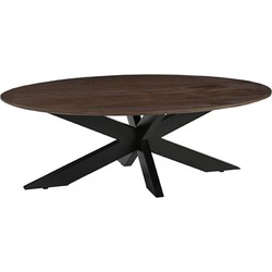 LABEL51 Salontafel James - Espresso - Mangohout - 130 cm - Rond