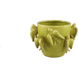 PTMD Bloempot Emmelyn - 23x23x15 cm - Keramiek - Groen