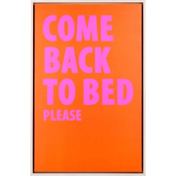 Wanddecoratie Come Back To Bed Medium - Oranje - 60x40x3.2cm