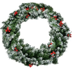 Clayre & Eef Kerstkrans Ø 75 cm Groen Kunststof