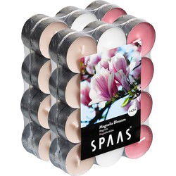 Spaas waxinelichtjes - 48x - Magnolia Blossom - 4,5 branduren - geurkaarsen