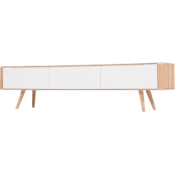 Ena lowboard houten tv meubel whitewash - 180 x 55 cm
