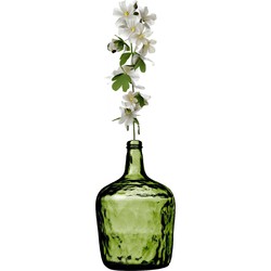 Natural Living Bloemenvaas Jeanne - groen transparant - gerecycled glas - D25 x H40 cm - Fles vazen - Vazen