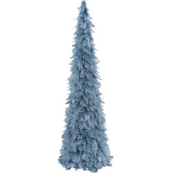 PTMD Foksy Kerstmis Ornament - 14 x 14 x 60 cm - Veren - Blauw