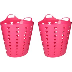 Set van 2x stuks roze wasmand flexibel 47 cm - Wasmanden