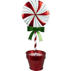 Clayre & Eef Kerstdecoratie Lolly Rood Metaal