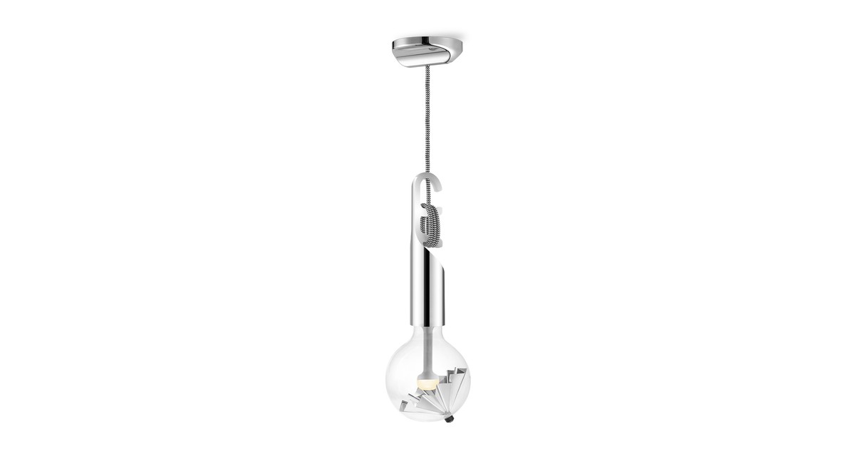 Move Me hanglamp Twist - chroom / Umbrella 5,5W - zilver