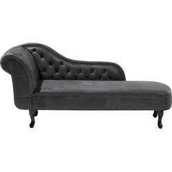 NIMES - Chaise longue - Donkergrijs - Linkerzijde - Kunstleer