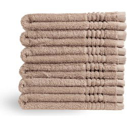 PHLOX Gastendoek Set 30x50 cm - 6 stuks - 600 g/m2 Zacht Katoen - Supreme Collectie - Sand