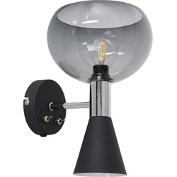 Anne Light and home wandlamp Fastlåst - zwart - metaal - 2570ZW