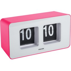 Wandklok Funky Flip - Helderroze - 7x17.7x9.2cm