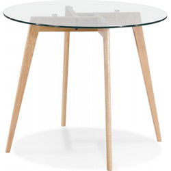 Kleine ronde eettafel ANGELA 100x100x75 cm Transparant