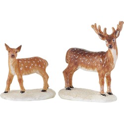 Weihnachtsfigur zwei Hirsche 9,5x6,5 cm - Luville