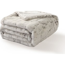 Marmeren Faux Fur  plaid - Lichtgrijs - 130x150 cm