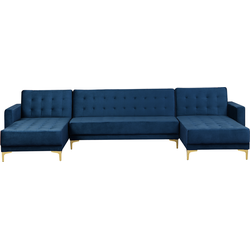 Beliani ABERDEEN - Modulaire Sofa-Blauw-Fluweel