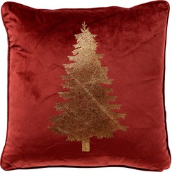 Textino TREE - Kussenhoes 45x45 cm - Kerst - Biking red - rood - Textino