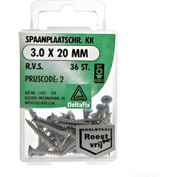 Spaanpl.schr. rvs 3.0x20mm 36st