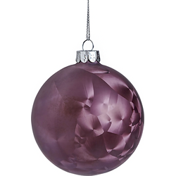 Decoratieve kerstbal van paars glas D8