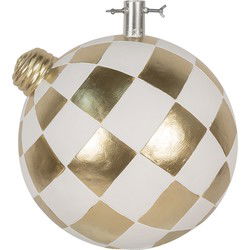 Clayre & Eef Kerstboom Standaard 42x42x44 cm Wit Goudkleurig Keramisch materiaal