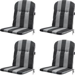 Madison -  Kuipstoelkussen Hoge Rug Alice grey - Ca. 96x45 cm - Set van 4