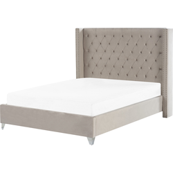 LUBBON  - Tweepersoonsbed - Lichtgrijs - 160 x 200 cm - Fluweel