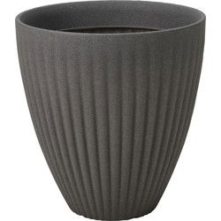 Pro Garden plantenpot/bloempot - Tuin - kunststof - grijs - D40 x H42 cm - Plantenpotten