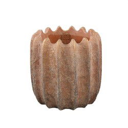 PTMD Bloempot Brigett - 21x21x21 cm - Cement - Koper